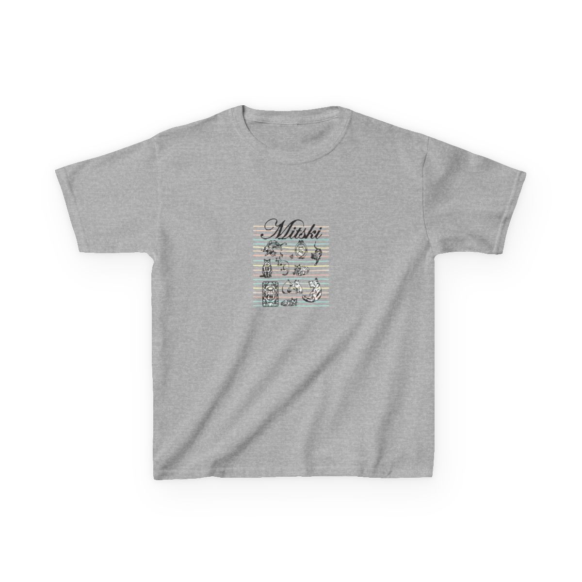 All Pose Cat - Mitski Kids T-Shirt - alternate angle 2, merchandise